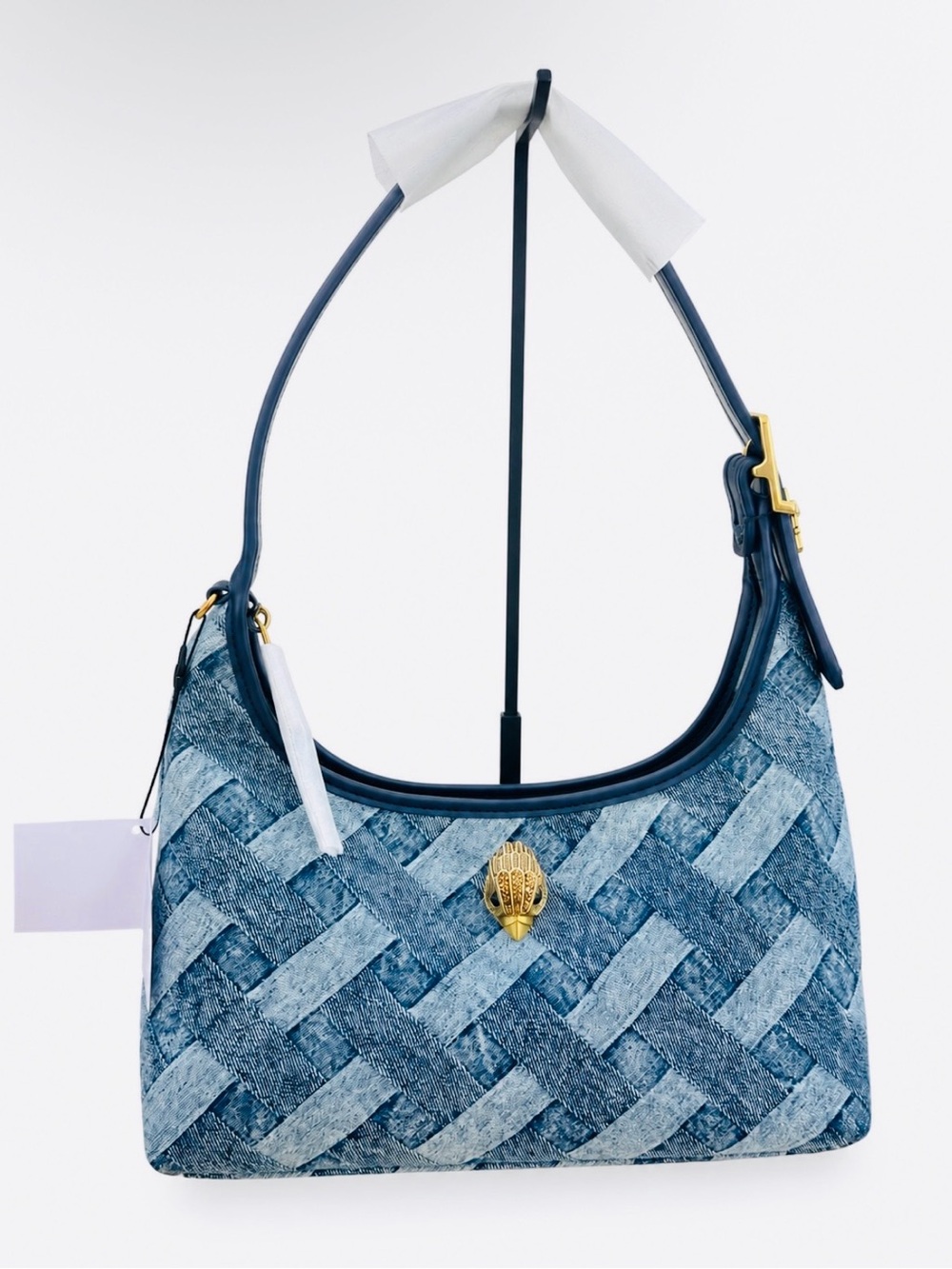 Kurt Geiger Woven Denim Kurt Shoulder Bag - NWT